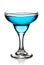 Glass of blue cocktail