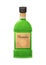 Glass bottle of absinthe on white background