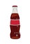 Glass bottle of coca-cola on white background