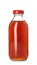 Glass bottle of delicious kvass isolated on white. Refreshing drink