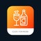 Glass, Bottle, Easter, Drink Mobile App Button. Android and IOS Line Version