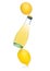 Glass bottle with lemon sparkling soft drink