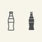 Glass bottle line and glyph icon. Soda in bottle vector illustration isolated on white. Beverage outline style design