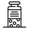 Glass bottle for pills icon, outline style