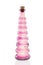 Glass bottle pink with cork stopper isolated