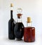 Glass bottles with balsamic vinegar