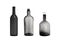 Glass Bottles Black and White Illustration Vector