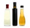 Glass bottles with different kinds of vinegar