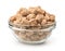 Glass bowl of oats bran pellets