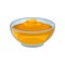 Glass bowl with sweet honey. Fresh and natural product from apiary farm. Flat vector design for promo poster or flyer