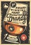 Glass of brandy vintage poster layout