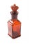 Glass brown retro bottle with stopper crown