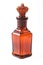 Glass brown retro bottle with stopper crown