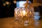 glass with candlelight Romance for a very special night