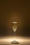 Glass of cava in the dark, flavors in privacy