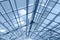 glass ceiling of contemporary greenhouse. steel roof trusses details .