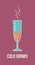 A glass of champagne. Color flat vector