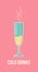 A glass of champagne. Color flat vector