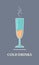 Glass of champagne color icon. Vector