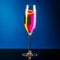 glass of champagne colorful minimalism