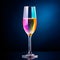 glass of champagne colorful minimalism