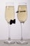 Glass champagne glasses in funny and cute style,,