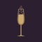 The glass of champagne icon. Wine symbol. Flat