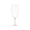 Glass of champagne vector icon