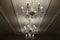 Glass chandelier. Ceiling light source