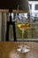 Glass of Chilean Chardonnay Viognier white wine served in restaurant