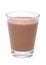 Glass with chocolate milk,
