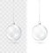 Glass Christmas ball. Christmas ball isolated on transparent and on white backgrounds. Winter holiday decorations element. Vector