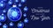 Glass Christmas coronavirus ball banner. Christmas events and holidays during a pandemic Vector illustration