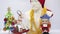 Glass Christmas tree and nutcracker Christmas decorations on white background