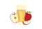 Glass of cider with apples vector