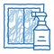 Glass Clean Spray doodle icon hand drawn illustration