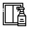 Glass Clean Spray Icon Vector Outline Illustration