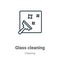 Glass cleaning outline vector icon. Thin line black glass cleaning icon, flat vector simple element illustration from editable