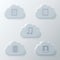 Glass Clouds Icons Set