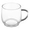 Glass coffee cup. Clean transparent tea mug mockup