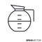 Glass coffee pot vector line icon