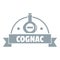 Glass cognac logo, simple gray style