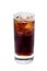 Glass of Coke cocktai ice cubes isolated