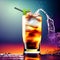 glass of cola with ice, coke, cuba libre