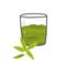 Glass of cold green tea matcha drink. Cold refreshing Japanese beverage. Traditional natural Asian refreshment. Oriental