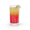 Glass Of Cold ice Punch Drink on white. 3D illustration