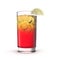 Glass Of Cold Punch Drink on white. 3D illustration