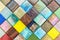 Glass colorful tiles mosaic diagonal pattern background