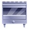 Glass convection oven icon, cartoon style