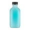 Glass Cosmetic Bottle. Realistic 3d Blue Flask